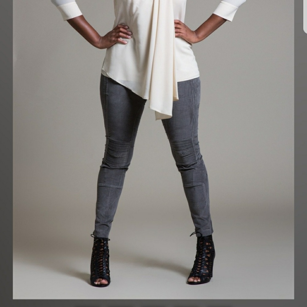 Stretched Washed Velveteen Moto Jean